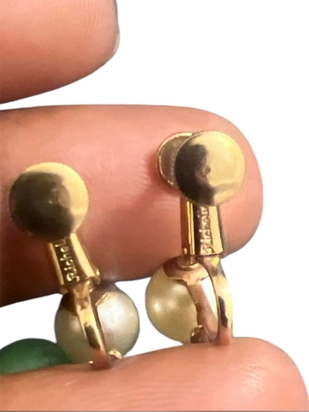 Sign Richellou Pearl and Gems stone Earring - Picture 2 of 2